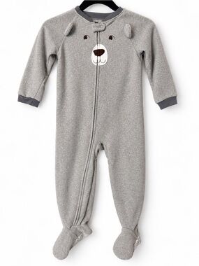 Carter's Gray Bear Footed One-Piece Pajamas